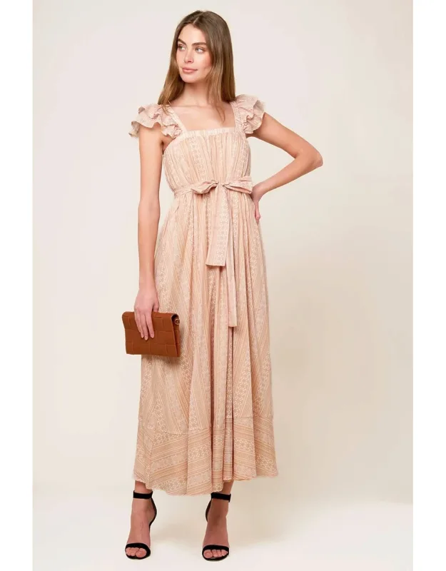 Frolic Through Fields Woven Midi Dress