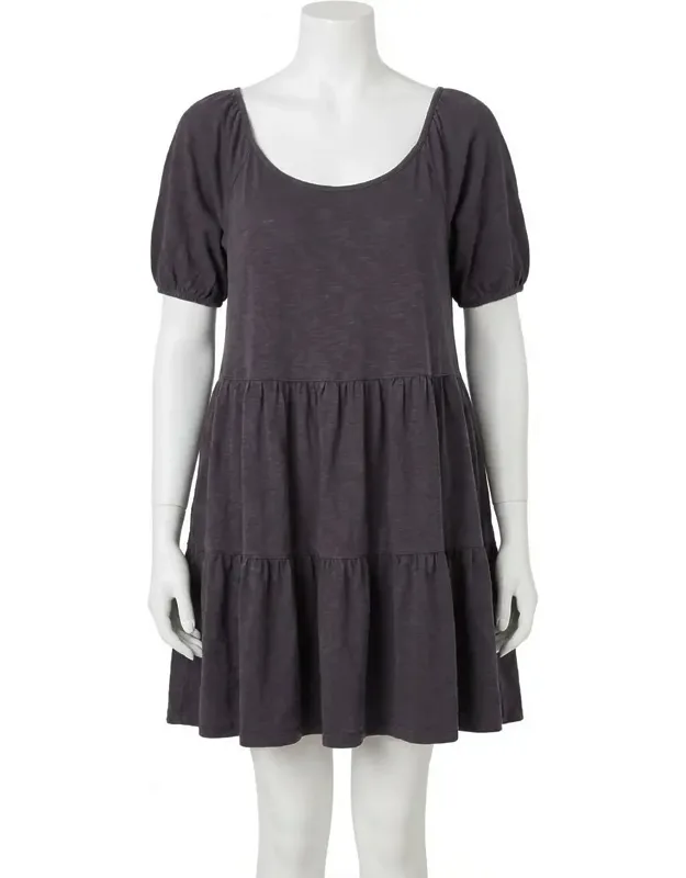 Tiered Slub Mini Dress