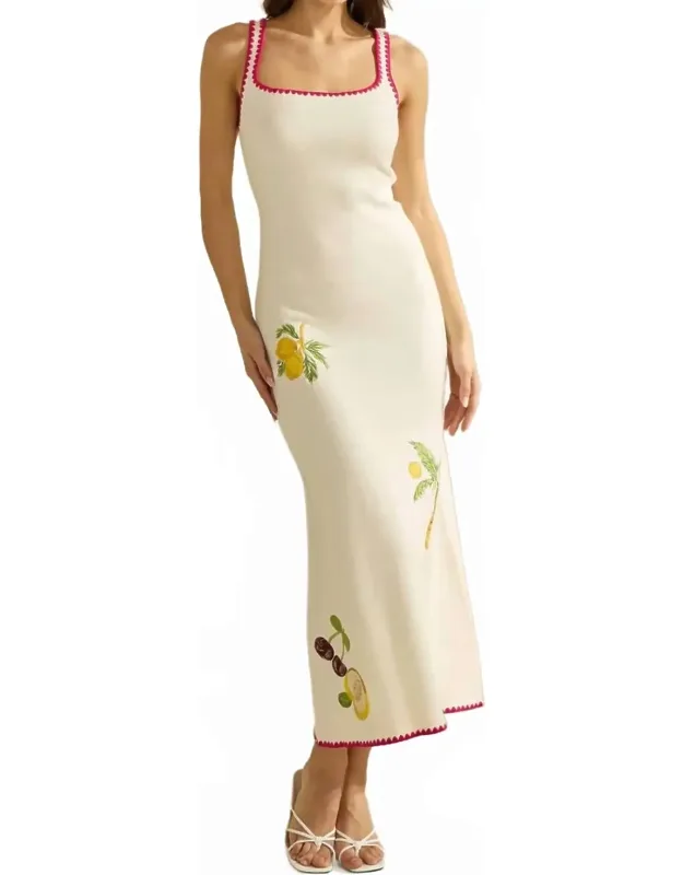 Embroidered Sweater Dress