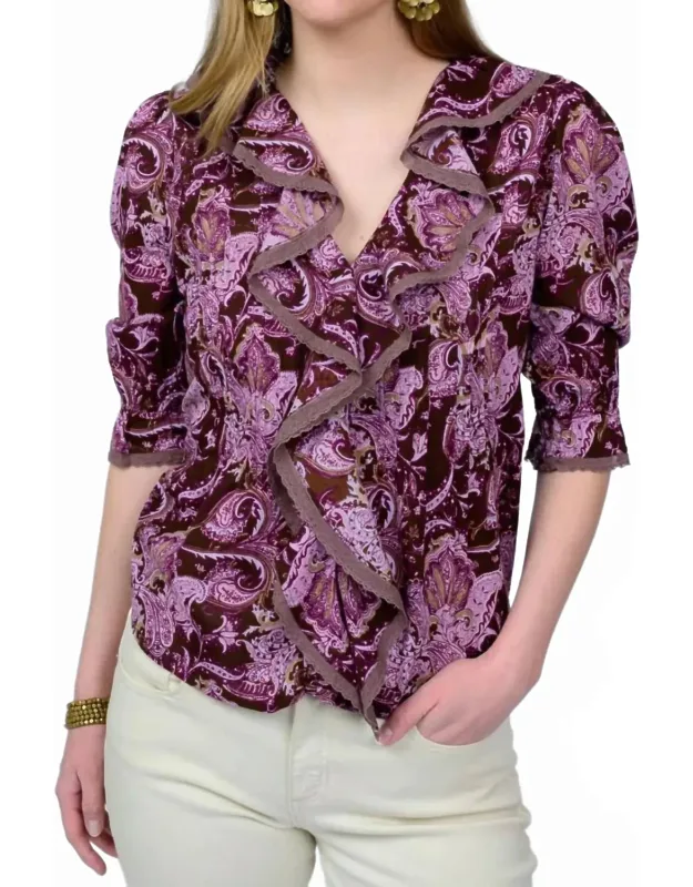 Paisley Ruffle Top