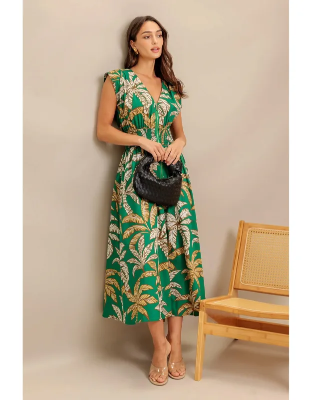 Lush Stillness Woven Midi Dress
