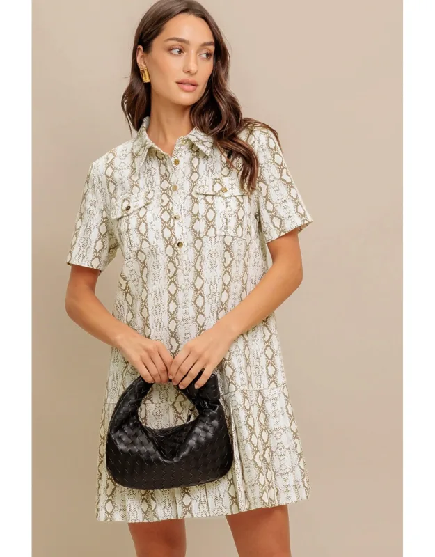 Python Woven Mini Dress