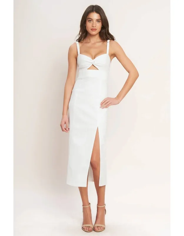Silent Shin Twill Midi Dress