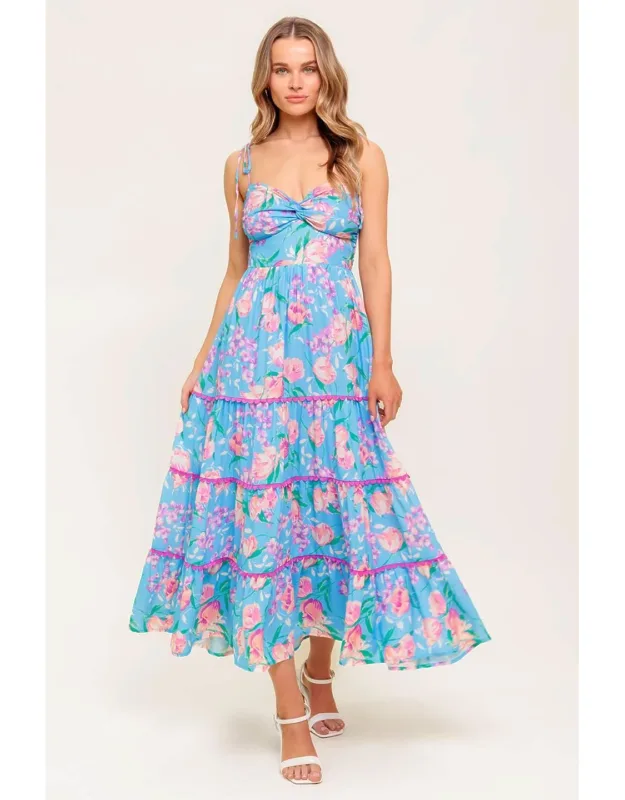 Soft Bloom Woven Midi Dress