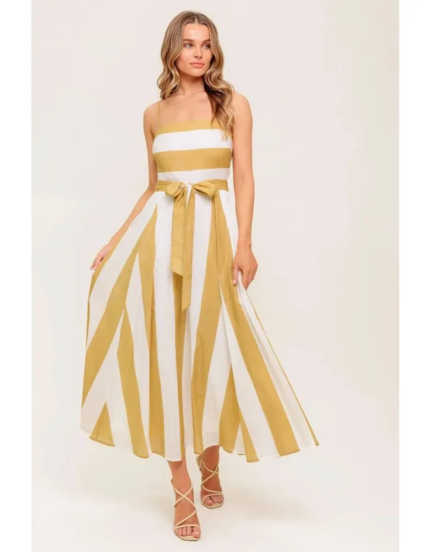 Soft Horizon Woven Midi Dress