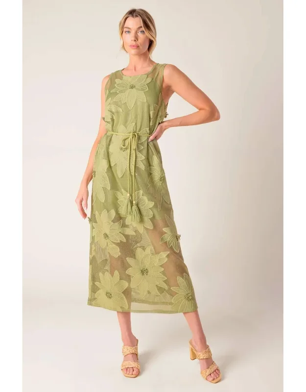 Woven Lace Midi Dress