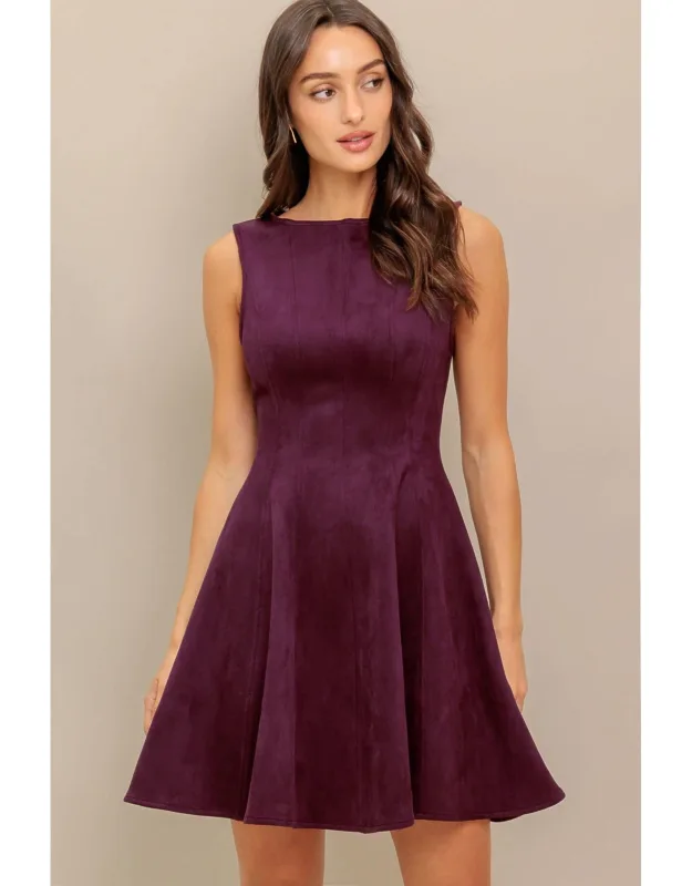 Faux Suede Mini Dress