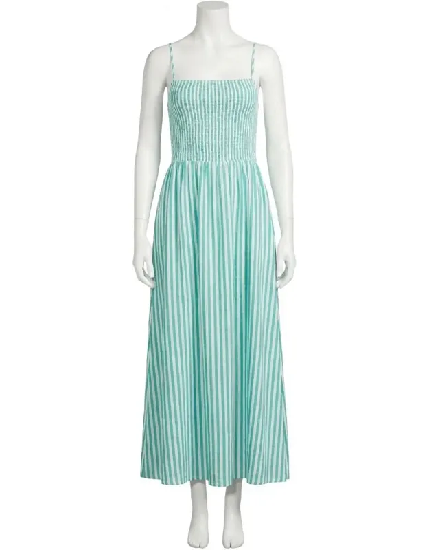 Bayside Stripe Linen Maxi Dress In La Palma
