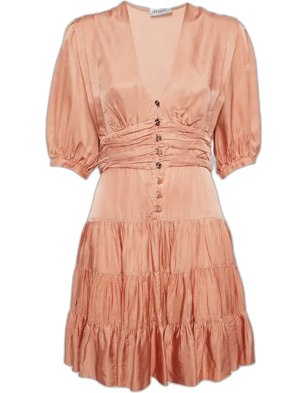 Crepe Tiered Mini Dress