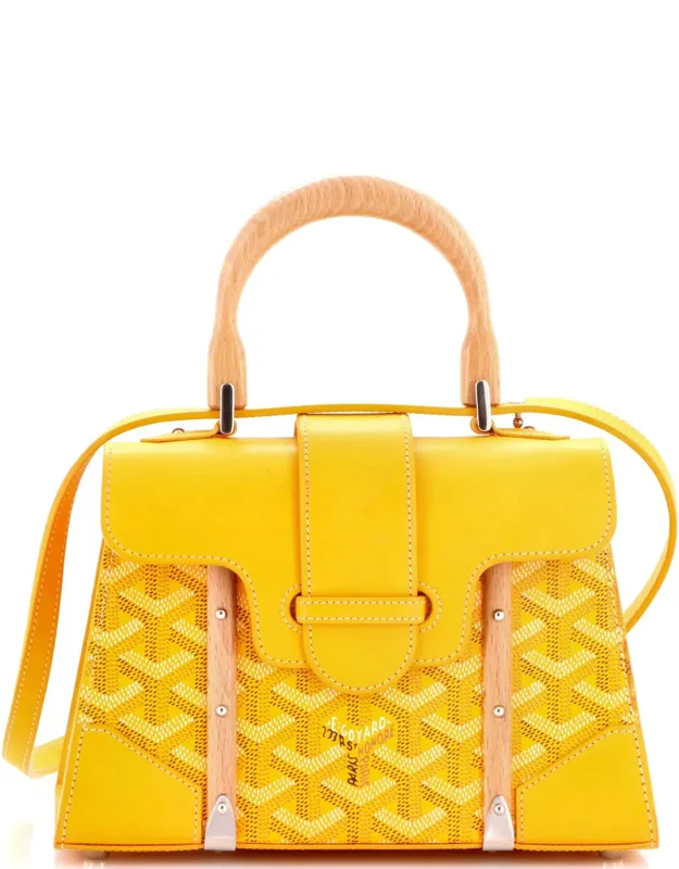 Structured Saigon Top Handle Bag Coated Canvas With Leather Mini