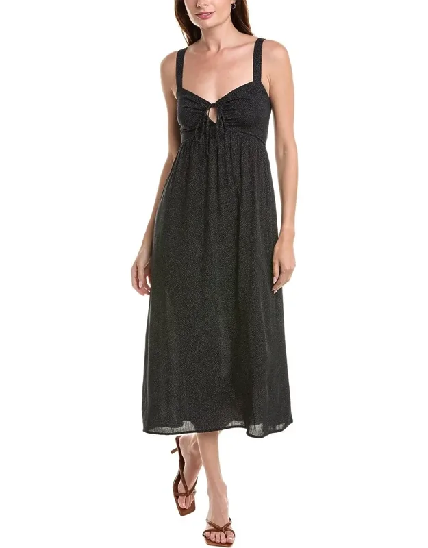 Linen-blend Midi Dress