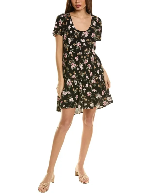 Mini Dress With Scoop Neck And Dual Side On-seam Pockets