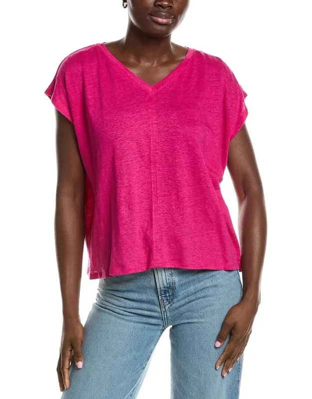V-neck Square Linen T-shirt