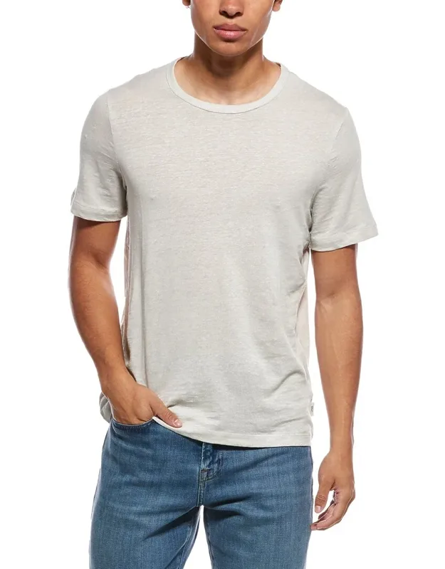 Stretch Linen-blend Crewneck T-shirt