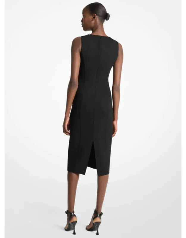 Double-faced Stretch Wool Crepe Sheath Dress