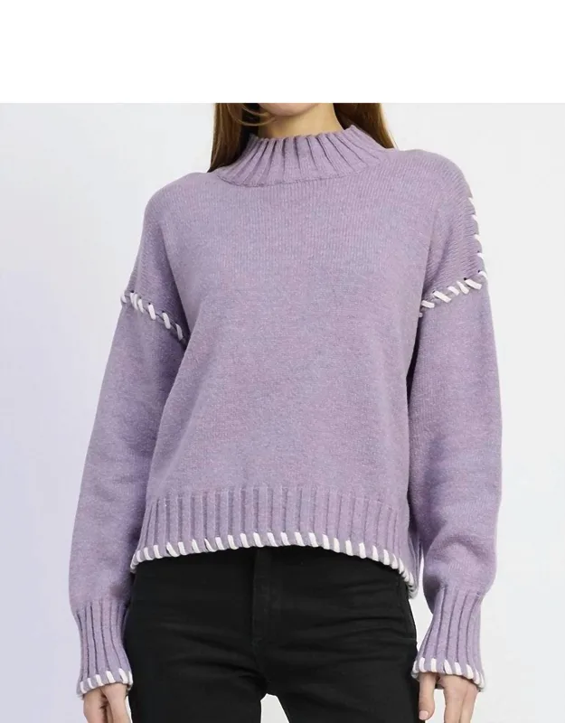 Whip Stitch Long Sleeve Sweater