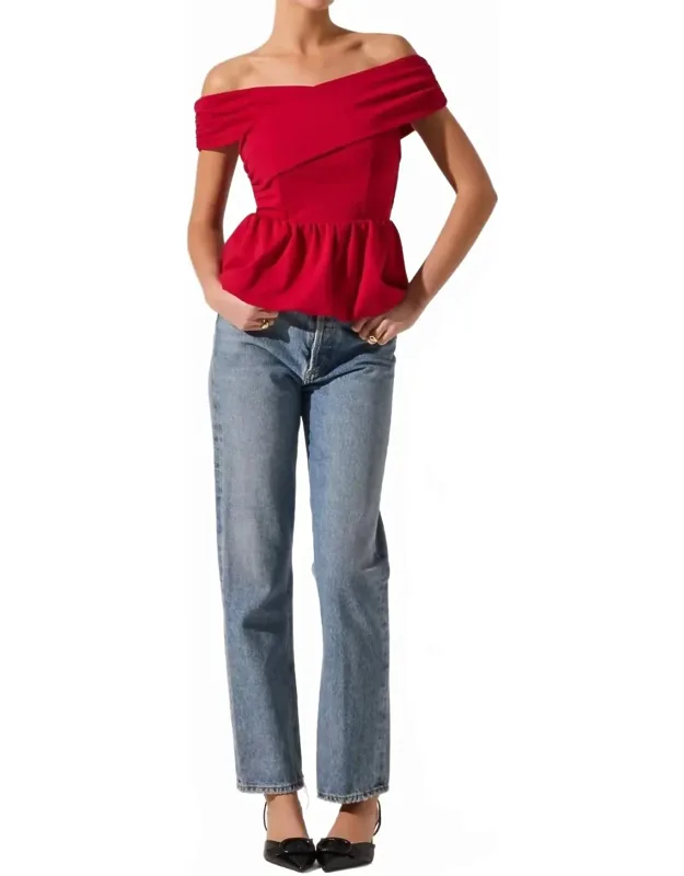 Off Shoulder Peplum Top