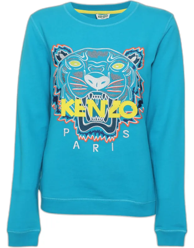 Multicolor Tiger Embroidered Jersey Sweatshirt
