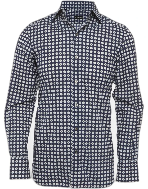 Polka Dot Print Cotton Button Up Shirt