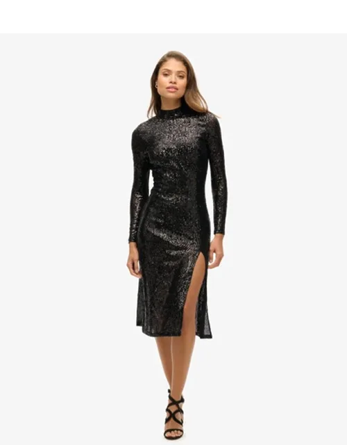 Backless Sequin Midi Dress