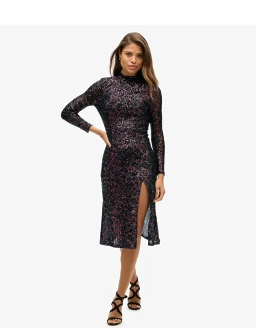 Backless Sequin Midi Dress