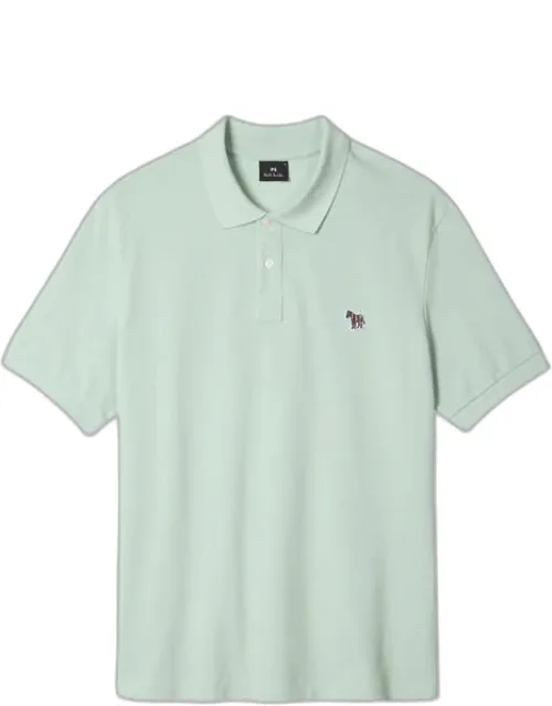 Mint Green Organic Cotton Zebra Polo Shirt