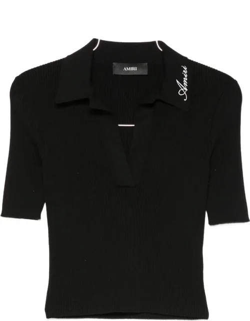 Logo-embroidered Polo-collar T-shirt