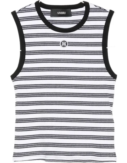Striped Ribbed-knit Tank Top