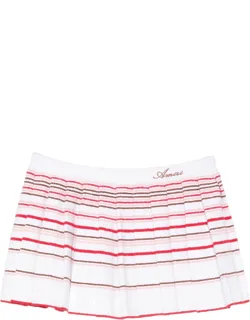 Striped Pleated Mini Skirt