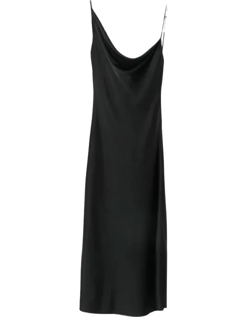 Asymmetric Cowl-neck Midi Dress