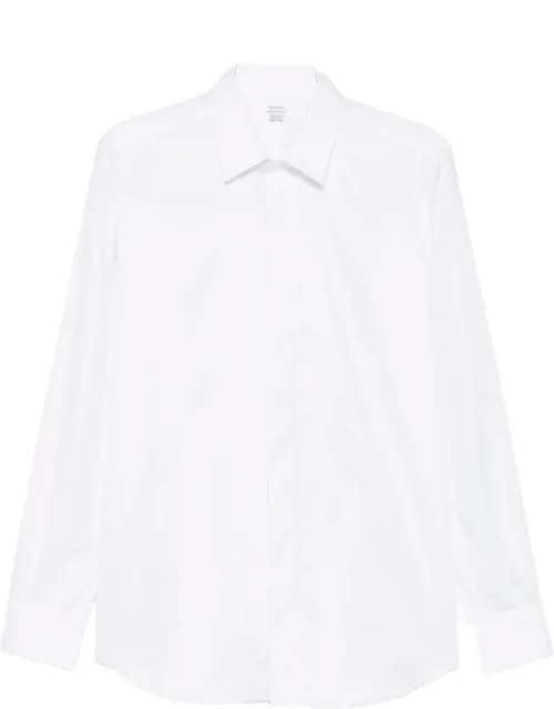 Long-sleeve Shirt With Spread Collar And Buttoned Cuffs