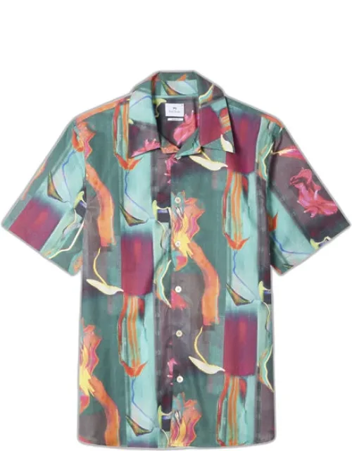 Glitch Floral Print Shirt