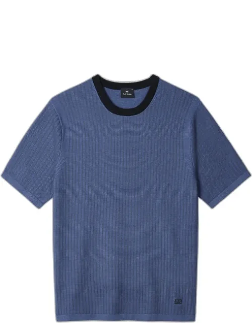 Textured Cotton Knitted T-shirt