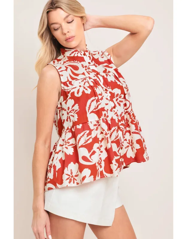 Sunset Bloom Woven Top