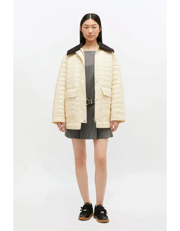 Shiny Quilt Midi Jacket