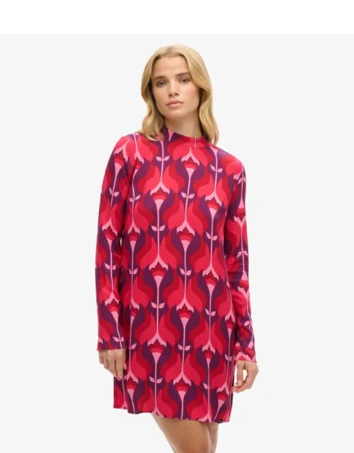 Long Sleeve Printed Mini Dress