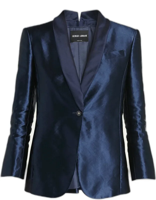 Linen Silk Single-button Blazer