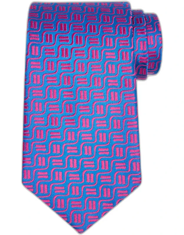 Wavy Geometric Jacquard Silk Tie