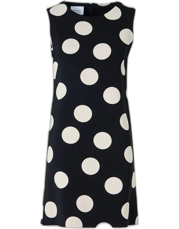 Sleeveless Polka Dot Shift Dress