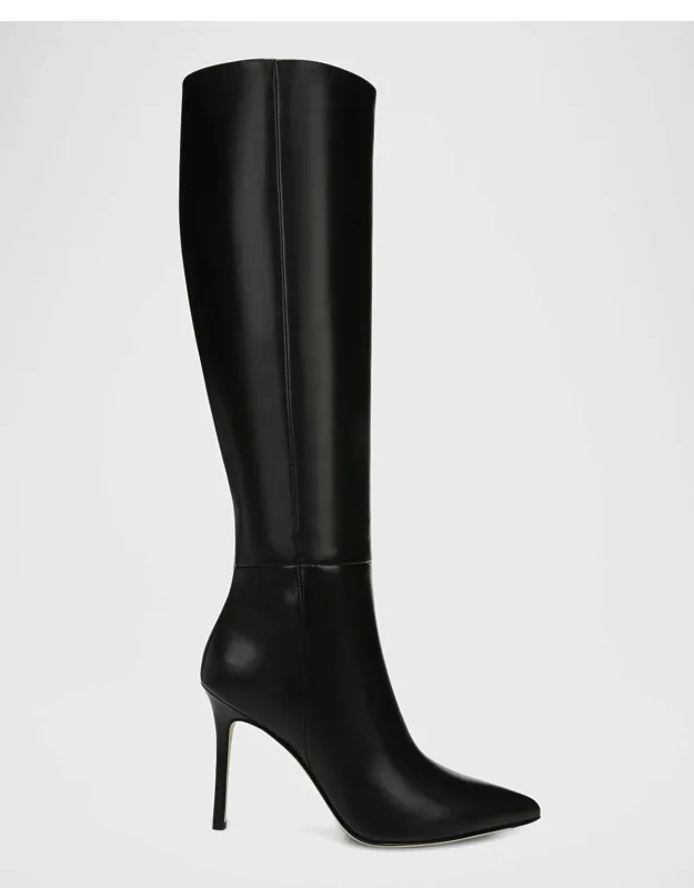 95mm Leather Stiletto Boots