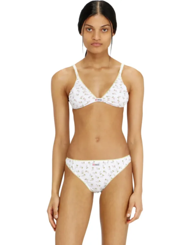 Cotton Triangle Bra With All-over Floral Print