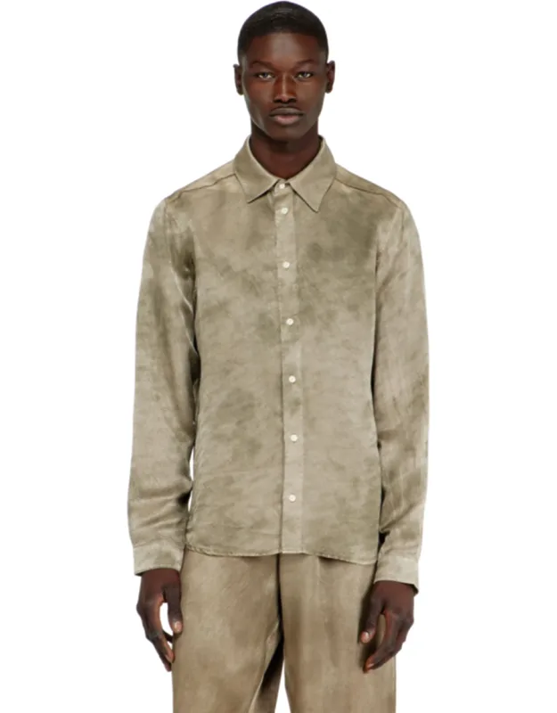 Shirt In Logo-jacquard Crinkled Satin