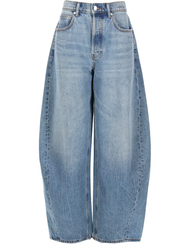 Jeans With Logo In Strass