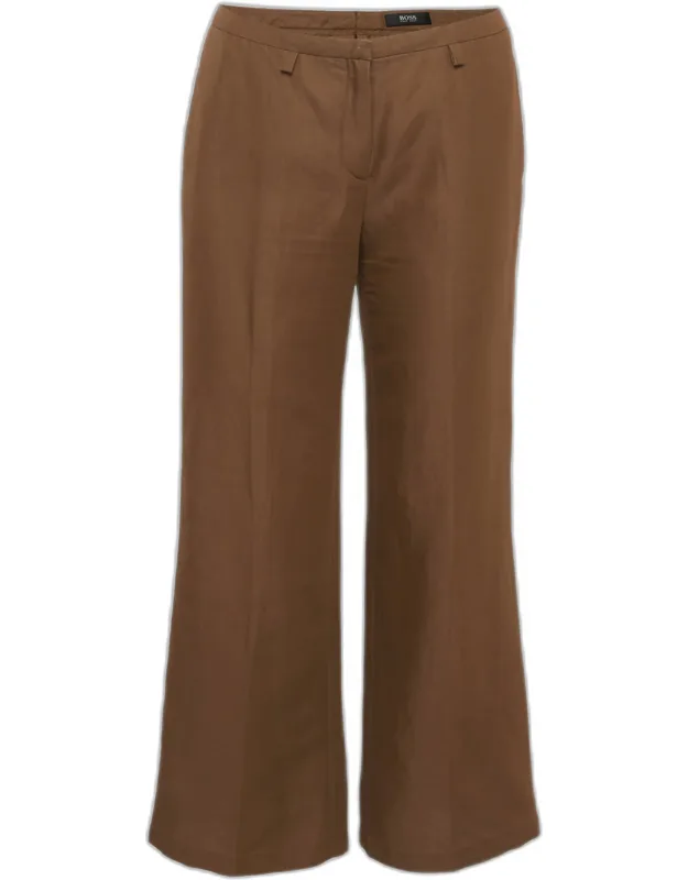 Linen Blend Straight Fit Pants