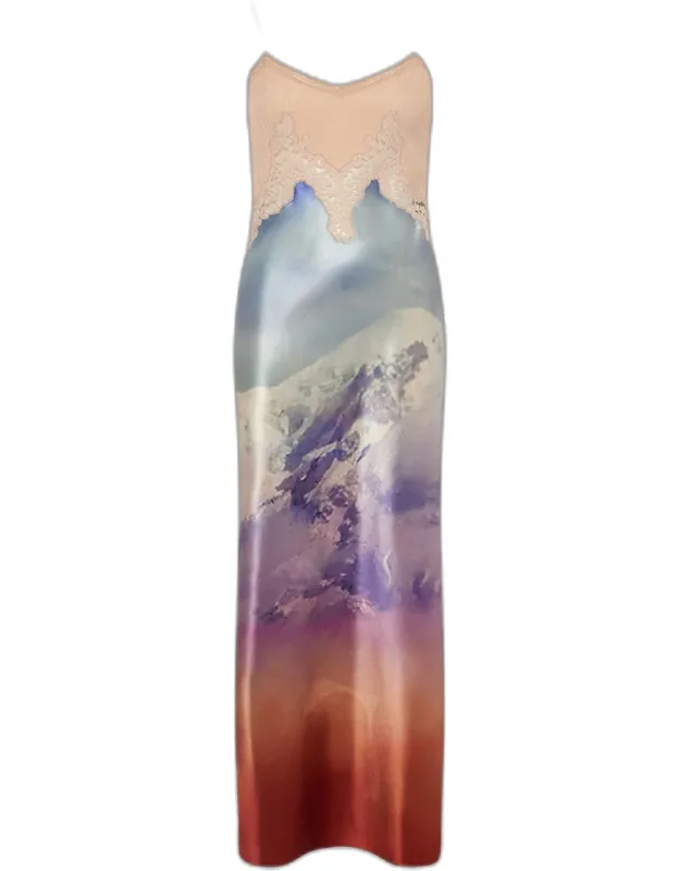 Adolphine Strapless Mixed-media Slip Dress