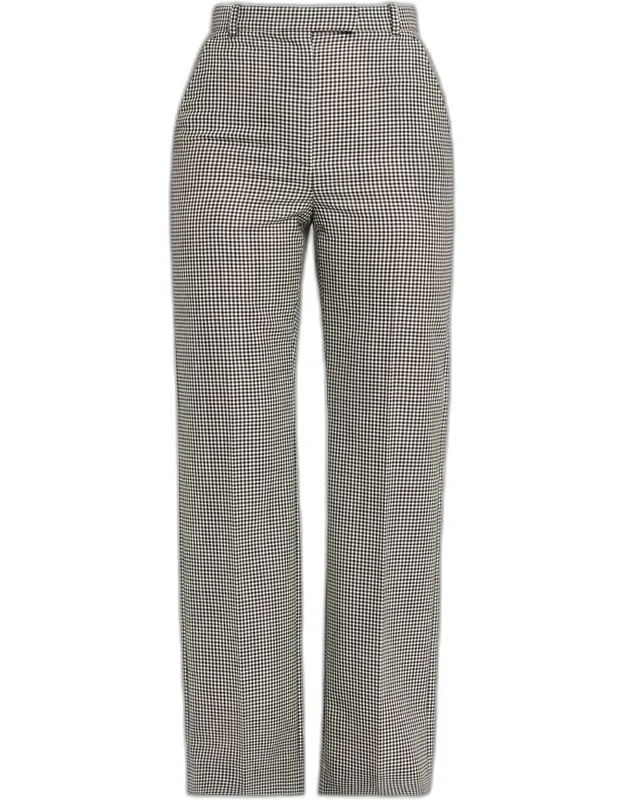 Gingham Check Straight-leg Trousers