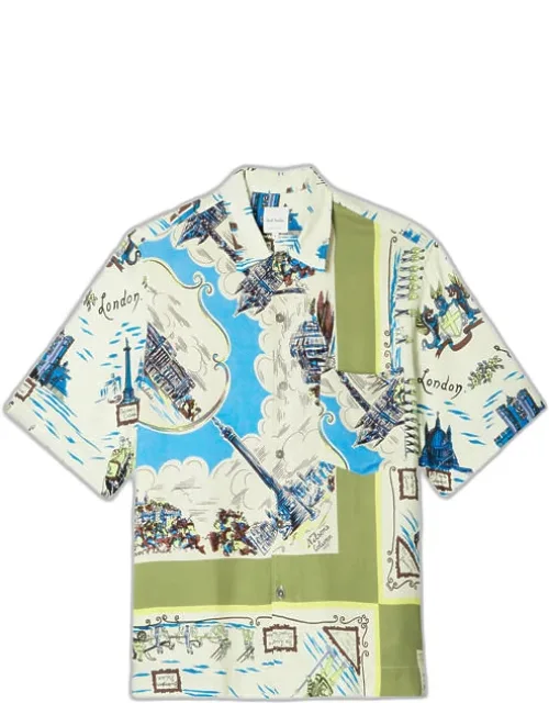 London Scarf Print Viscose Shirt