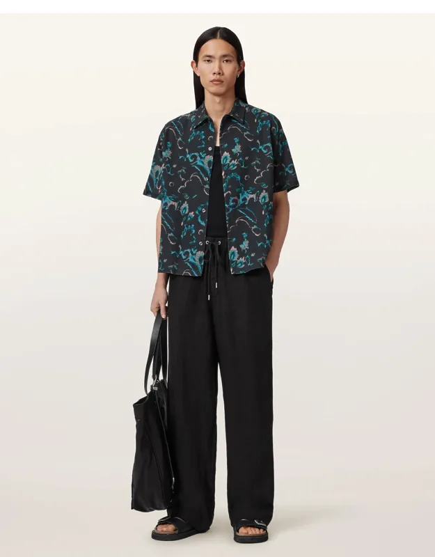 Fortune Short Sleeve Linen Blend Boxy Shirt