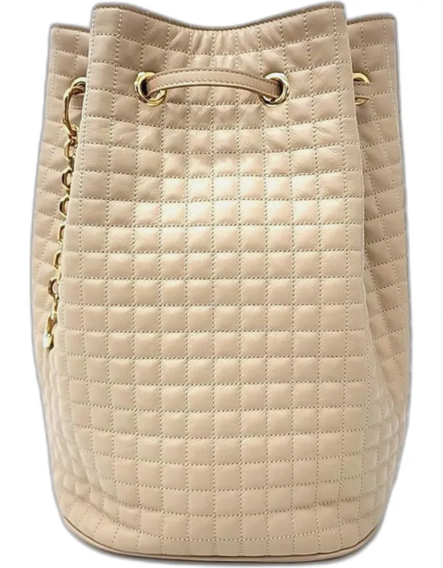 Leather C Charm Small Backpack