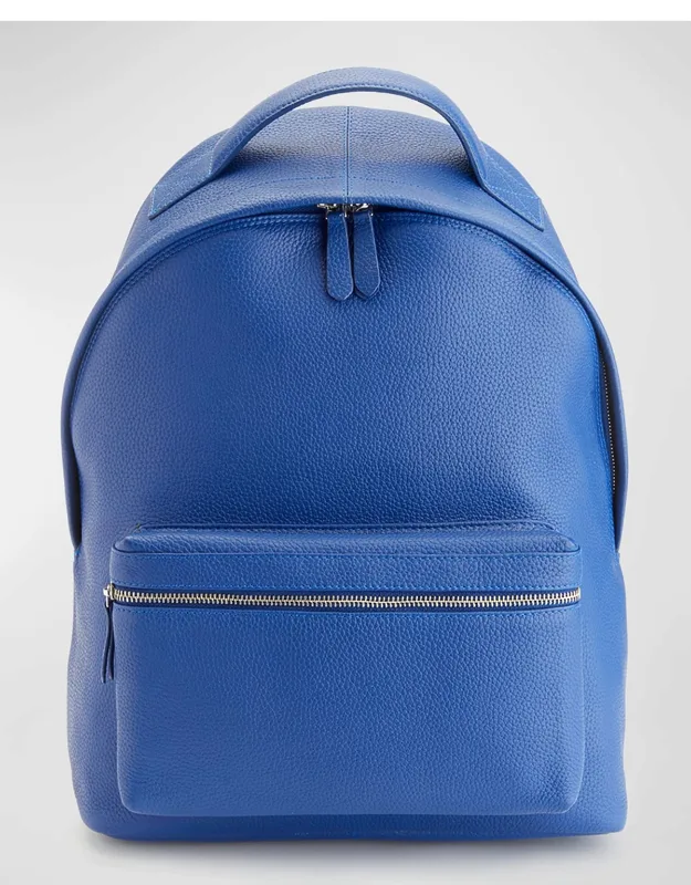 Monogrammed Leather Laptop Backpack